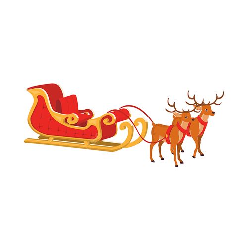 santa sleigh  reindeer clipart png images vector design  santa