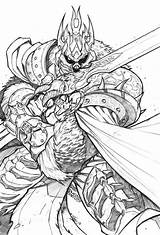 Warcraft Lich Knight sketch template
