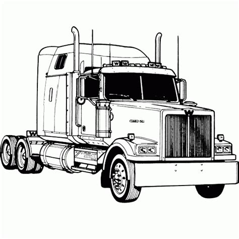 semi truck front view coloring pages