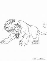 Coloring Pages Greek Creatures Headed Cerberus Dog Monsters Orthros Mythology Mythical Two Drawing Sheets Monster Creature Fabulous Hellokids Print Dragon sketch template