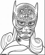 Coloring Pages Skull Sugar Girly Girl Dia Los Batgirl Adult Printable Drawing Cat Book Psychedelic Wenchkin Cpr Print Muertos Color sketch template