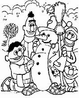 Coloring Sesame Street Pages Ernie Bert Christmas Kids Printable Kleurplaat Winter Fun Sneeuwpop Sesamstraat Maken Elmo Van Disney Clipart Kerstmis sketch template