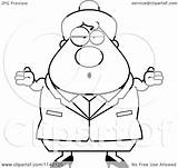 Careless Shrugging Chubby Lady Business Clipart Cartoon Outlined Coloring Vector Cory Thoman Regarding Notes sketch template
