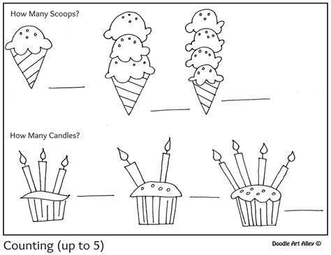 counting coloring printables classroom doodles