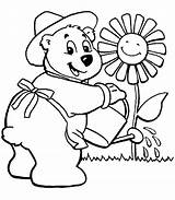 Coloring Coloringhome Watering Gardener Dq Bears sketch template