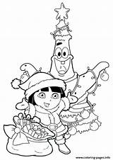 Coloring Christmas Dora Pages Explorer Print Printable Merry Noel Santa Kids Coloriage Getcolorings Star Patrick Tree Library Clipart Comments sketch template