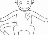 Monkey Sock Coloring Pages sketch template