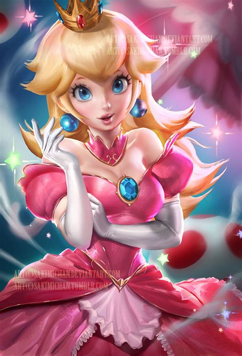 peachy  sakimichan  atdeviantart peach mario super mario art