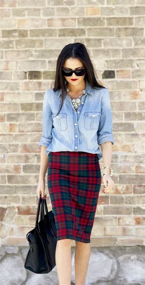 trendy tartan skirt the ultimate guide to styling the chambray…