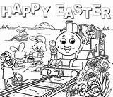 Easter Coloring Pages Thomas Train Printable Tank Friends Choo Kids Worksheets Print Engine Sheets Birthday Color Crafts Clipart Colouring Happy sketch template