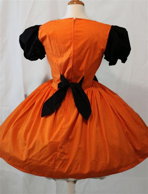 Witch Halloween Costume Orange And Black Dress Cute Modest Etsy