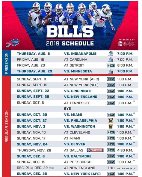 Buffalo Bills Schedule Printable Customize And Print