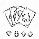Cards Playing Drawing Deck Sketch Getdrawings Illustration Drawn sketch template