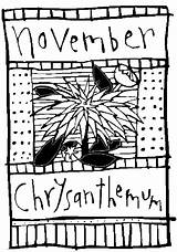 Birthstone Coloring Chrysanthemum November Flower Pages sketch template