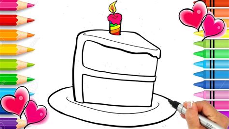 rainbow cake coloring page birthday cake  sprinkles coloring book