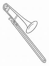 Trombone Musical Coloring Instruments Pages Kids Choose Board sketch template