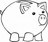Piggy Bank Coloring Fat Clipart sketch template