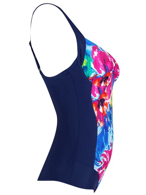 naturana naturana navy floral print underwired swimsuit size 10