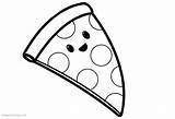 Coloring Food Pages Cute Pizza Cartoon Printable Kids Color Print Bettercoloring sketch template