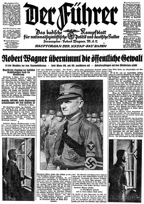 titelseite der badischen ns zeitung der fuehrer vom