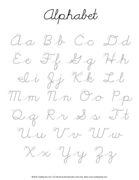 cursive alphabet chart upper    guides image readingvine