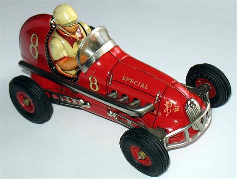 vintage tin toy car vintage   tootsietoy red car    antique scott