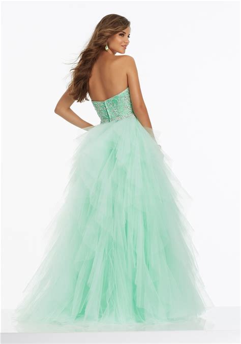Cute Ball Gown Strapless Hot Pink Tulle Ruffle Prom Dress