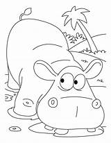 Hippo Coloring Pages Hippopotamus Cartoon Printable Kids Colouring African Animal Color Animals Scared Colouringpage Cute Popular Drawing Kb Print Book sketch template