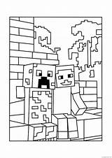 Minecraft Pages Coloring Printable Coloring4free Related Posts sketch template