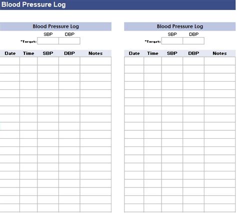 blood pressure log templates excelwordpdf  collections