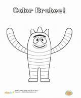 Gabba Yo Coloring Pages Color Brobee Printable Cartoon Print sketch template