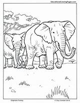 Coloring Pages Animal Elephant Family Mammals Mammal Kids Printable Book Colouring Drawing Print Animals Fun Educational Worksheets Designlooter Comments Three sketch template