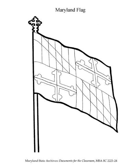 maryland state flag coloring page  images flag coloring pages