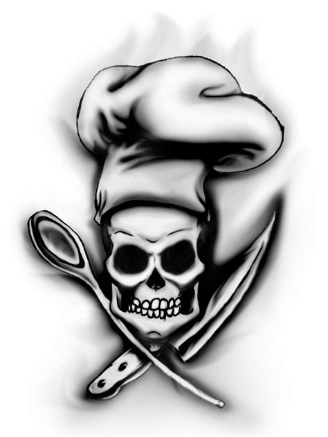 chef skull  megamike  deviantart cooking tattoo culinary