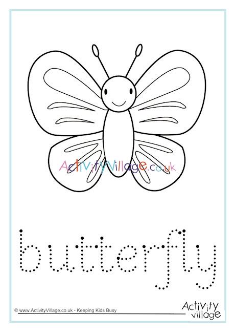 butterfly word tracing