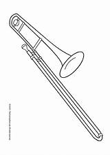 Trombone Coloring Musical Instruments Painting Blanco sketch template