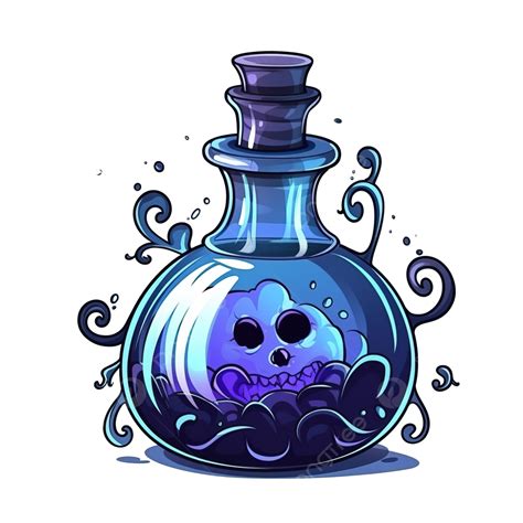 potion bottle witch bottle  ghost  blue poison halloween