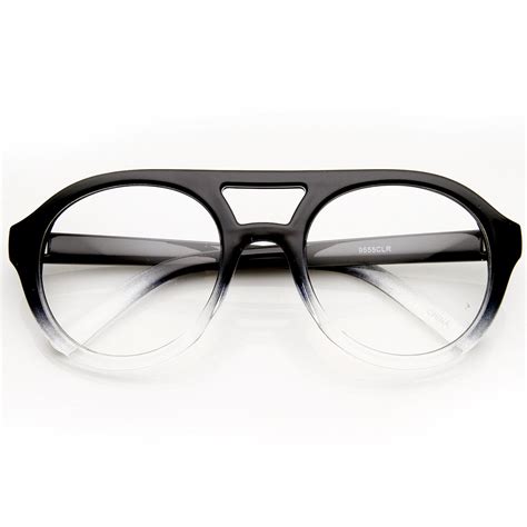 retro bold thick frame round clear lens aviator glasses sunglass la
