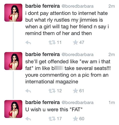 plus size model barbie ferreira slams her twitter haters daily mail online