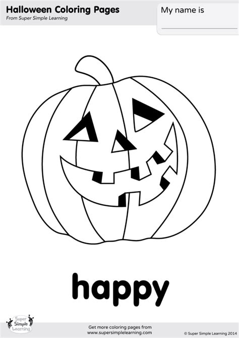 happy coloring page super simple