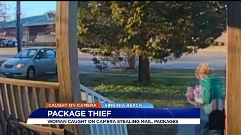 woman in virginia beach caught on camera stealing packages