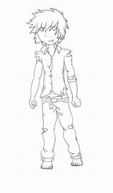 Wolf Boy Anime Pages Coloring Deviantart Template Girl sketch template