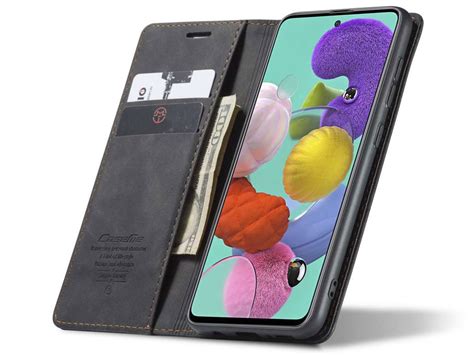 caseme vintage bookcase zwart samsung galaxy  hoesje