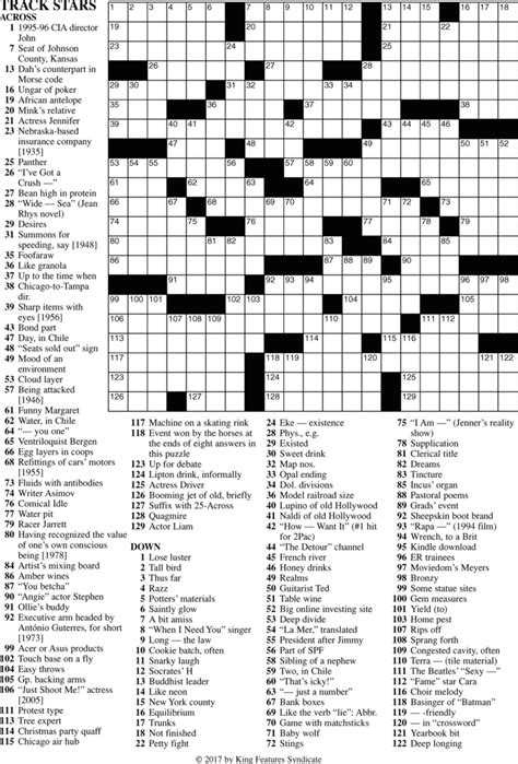 premier sunday crossword printable