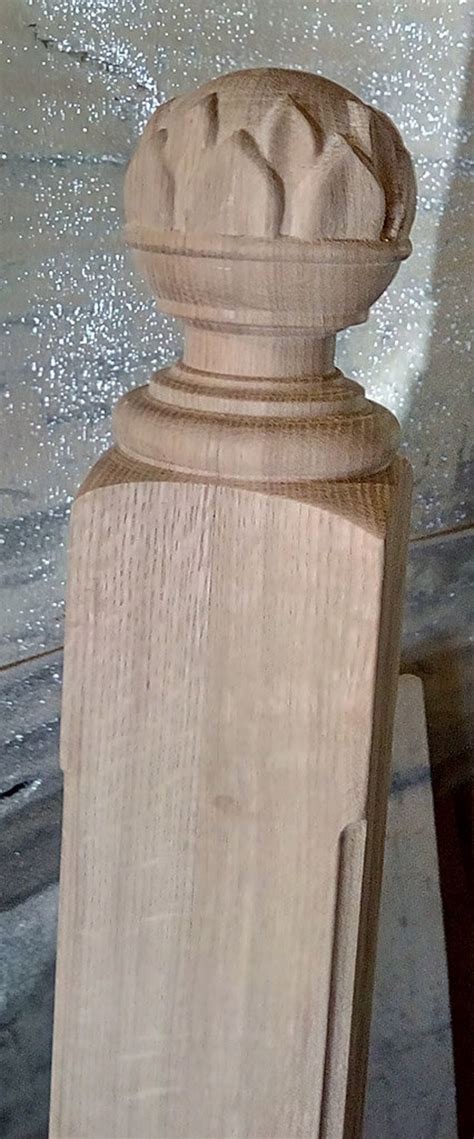 newel post beautiful newel  stairs solid oak carved wood etsy