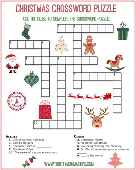 fun printable christmas crossword puzzles kittybabylovecom