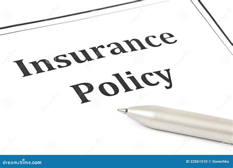 insurance policy stock photo image