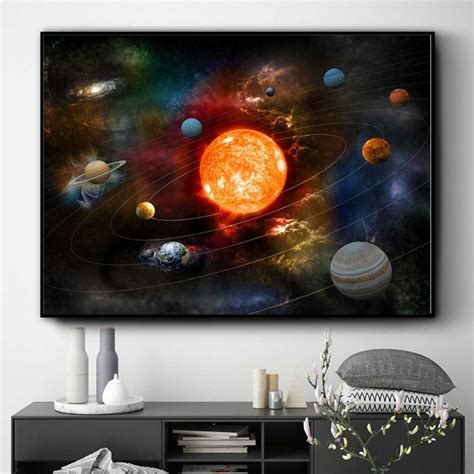 solar system  artwork wall art print  canvas canvaspaintart
