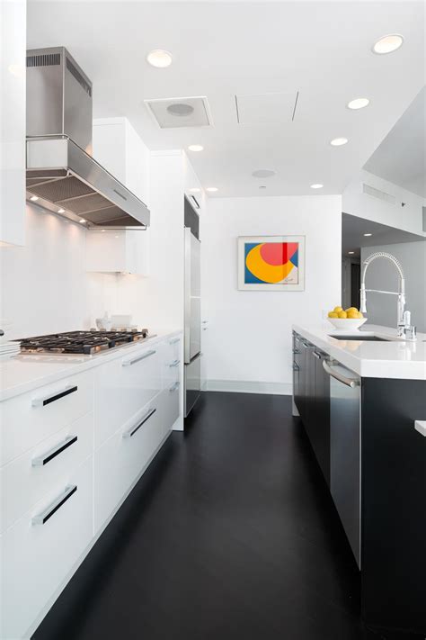 black  white kitchen  modern art hgtv