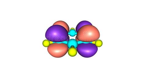 orbitale molecolare di benzene isolato su bianco illustrazione di stock